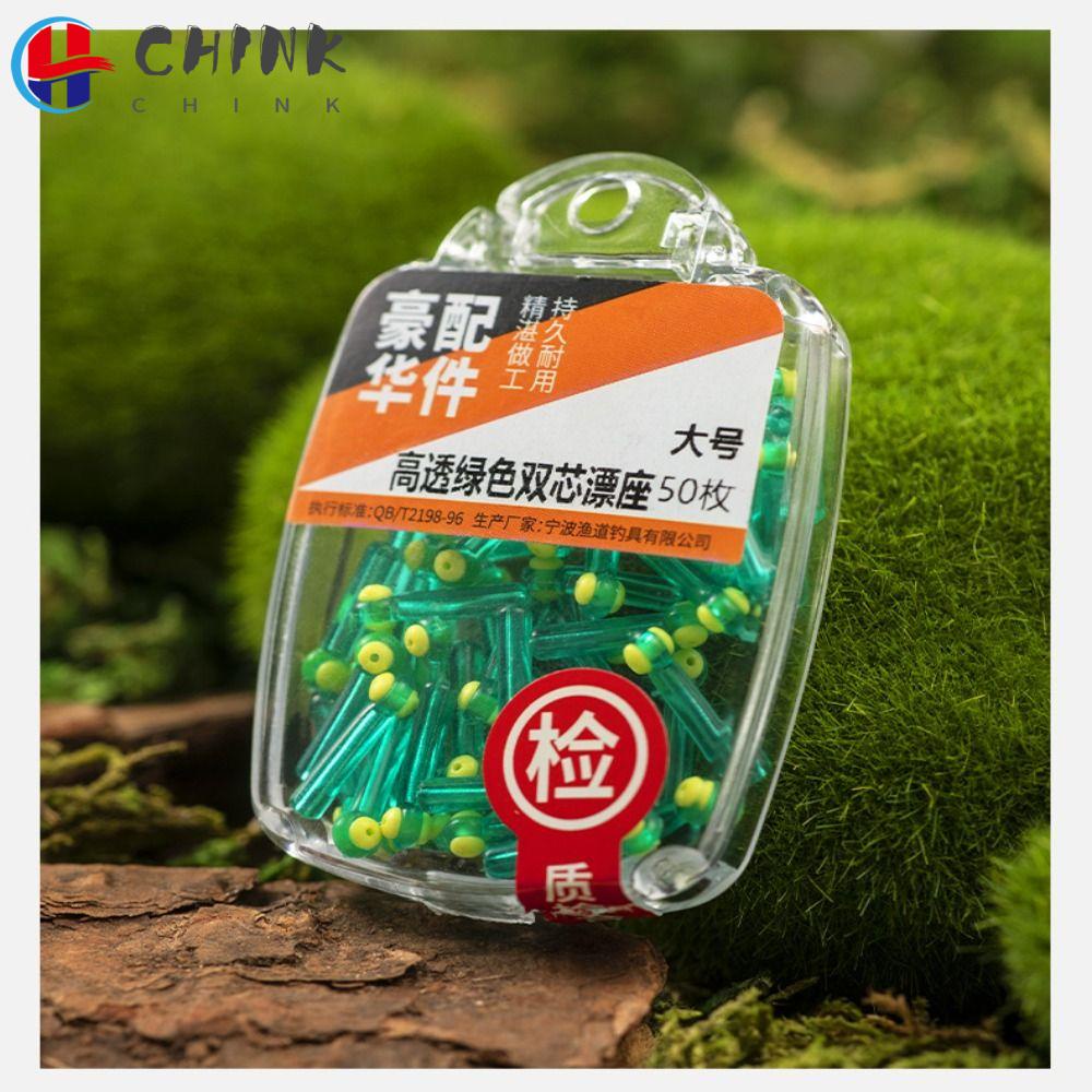 Chink ตะขอเบ็ดตกปลา แบบใส ขนาดเล็ก สีเขียว อุปกรณ์เสริมตกปลา 50 ชิ้น ต่อล็อต