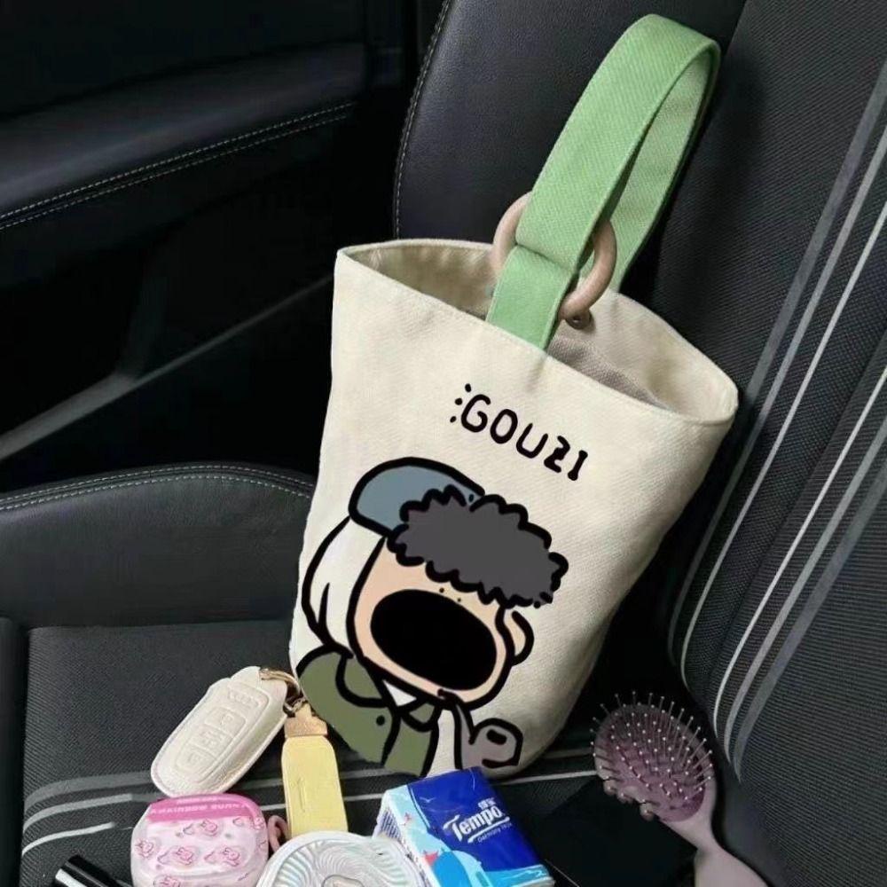 Bliss Canvas Bucket Bag, Letter Print Cartoon Tote Bag, Cute Mommy Bag Cartoon Large Capacity Print Canvas Handbag Girls