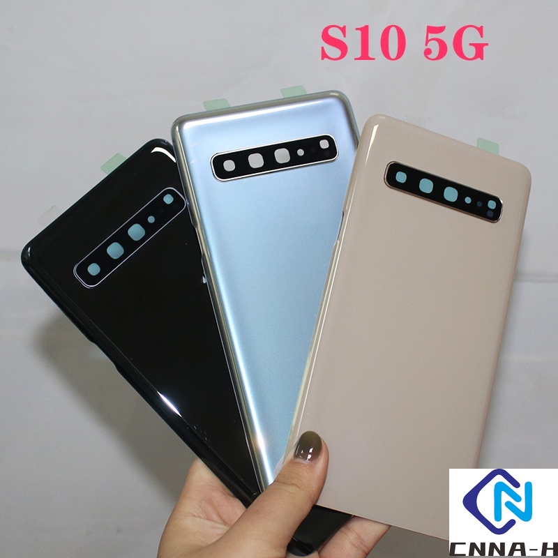 ฝาครอบแบตเตอรี่ด้านหลัง ของแท้ พร้อมเลนส์กล้อง และโลโก้ แบบเปลี่ยน สําหรับ SAMSUNG Galaxy S10 5G 6.7 นิ้ว