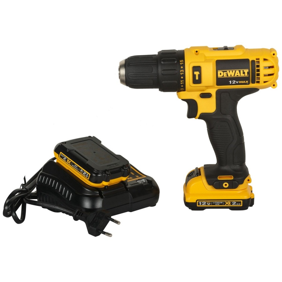 GlobalHouse DEWALT สว่านกระแทกไร้สาย 10 mm. 12V DCD716S2K-B1 พร้อมแบตเตอรี่ 1.5AH 2 ก้อน สินค้าของแท