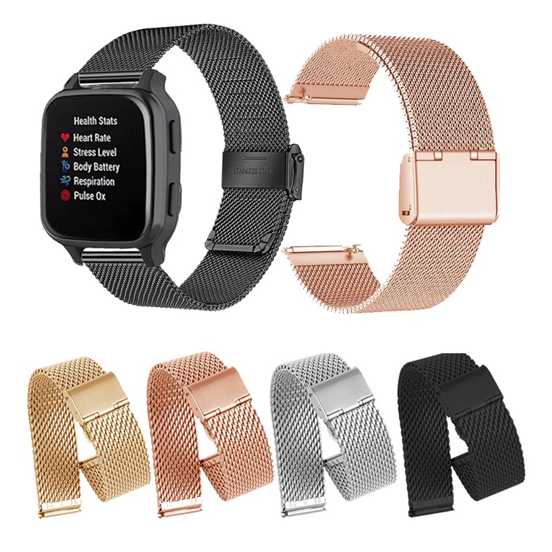 สายนาฬิกาข้อมือ สแตนเลส โลหะ สําหรับ Garmin Venu SQ2 SQ Music