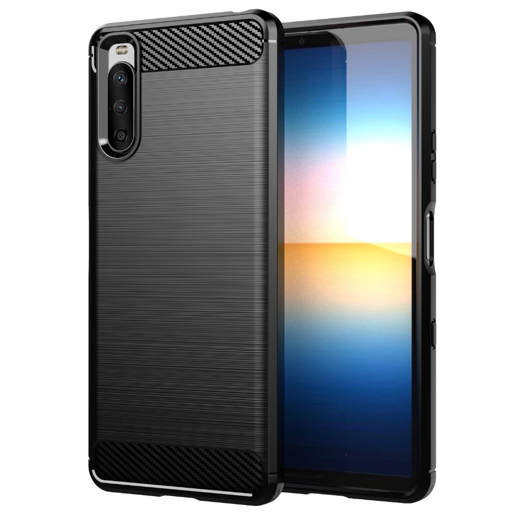 สําหรับ Sony Xperia 10 III, แปรงคาร ์ บอนไฟเบอร ์ ป ้ องกันกรณีนุ ่ ม , ทนต ่ อแรงกระแทก , ป ้ องกันรอยขีดข ่ วน , ป ้ องกันเคสโทรศัพท ์ ธุรกิจ