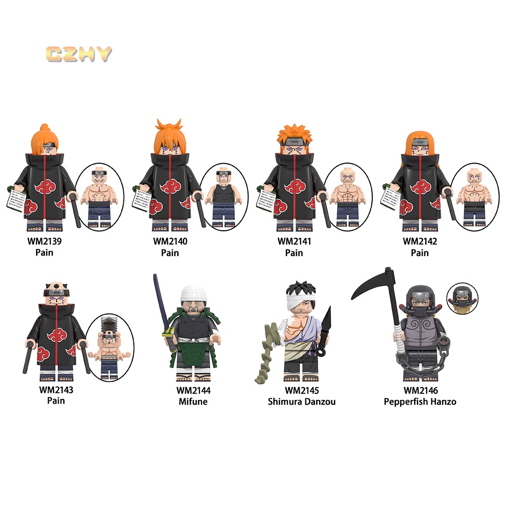 WM6112 ญี่ปุ่นอะนิเมะปวด Mifune Shimura Danzou Pepperfish Hanzo Building Blocks ของเล่นเด็ก