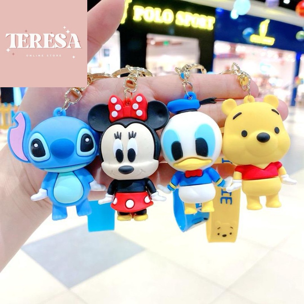 พวงกุญแจฟิกเกอร์ A93 CARTOON DISNEY MICKEY MOUSE DONALD DUCK WINIE THE POOH KEYCHAIN FOR BAG/CAR/KEY