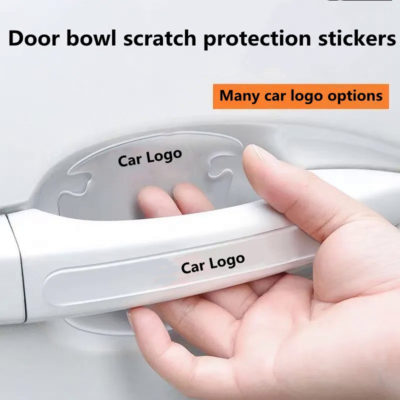 Car door bowl door handle protection sticker rearview mirror door glued car logo protection sticker car accessories