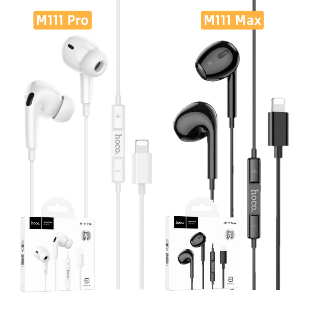 Hoco M111 หูฟัง ไมค์ในตัว รองรับ iOS Phone / Pad ไม่ต้องเชื่อมบลูทูธ มีปุ่มคอนโทรล เพิ่ม-ลดเสียง รับสาย-วางสาย hc3
