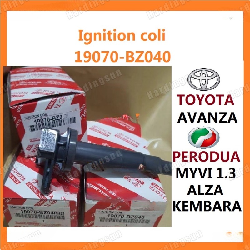 ของแท้ คอยล์ปลั๊กจุดระเบิด สําหรับ Toyota IGNITION coli 19070-BZ040 Toyota AVANZA Perodua MYVI ALZA KEMBARA 099700-0990 Bz060 DAIHATSU GRAN สูงสุด