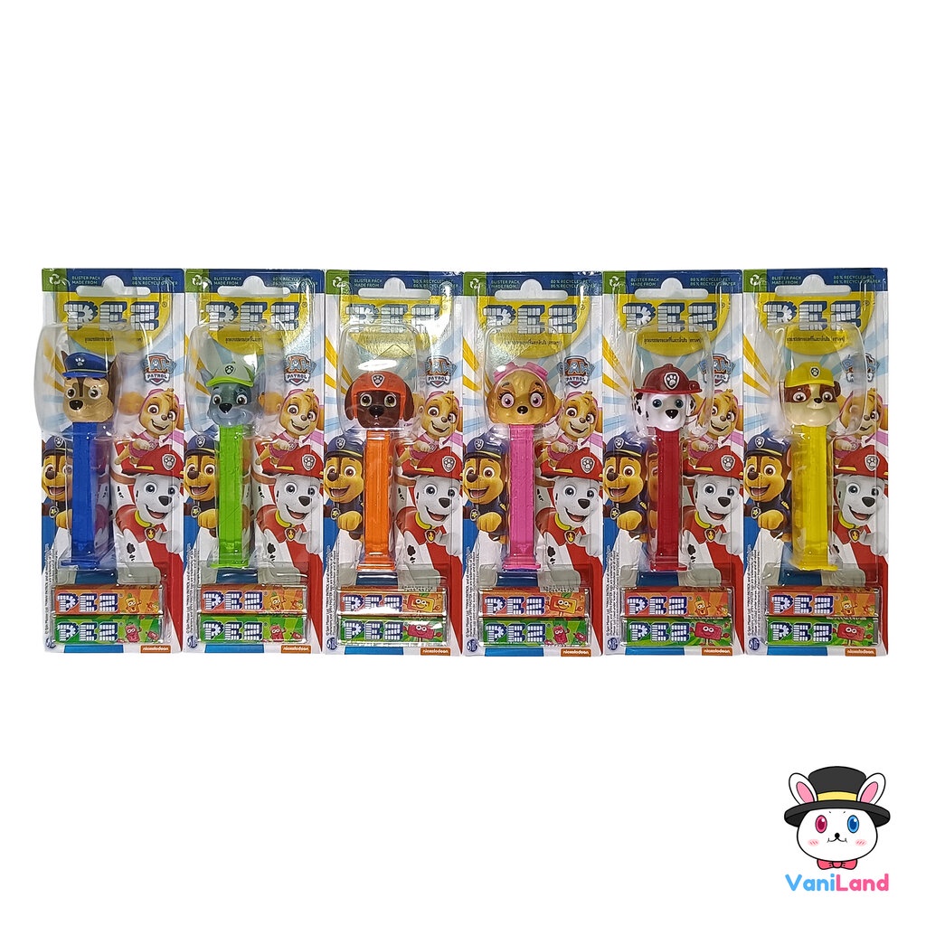 ลูกอมเพซตัวการ์ตูน อมยิ้มรุ่นพิเศษ Pez Dispenser Candy Paw Patrol Limited VaniLand