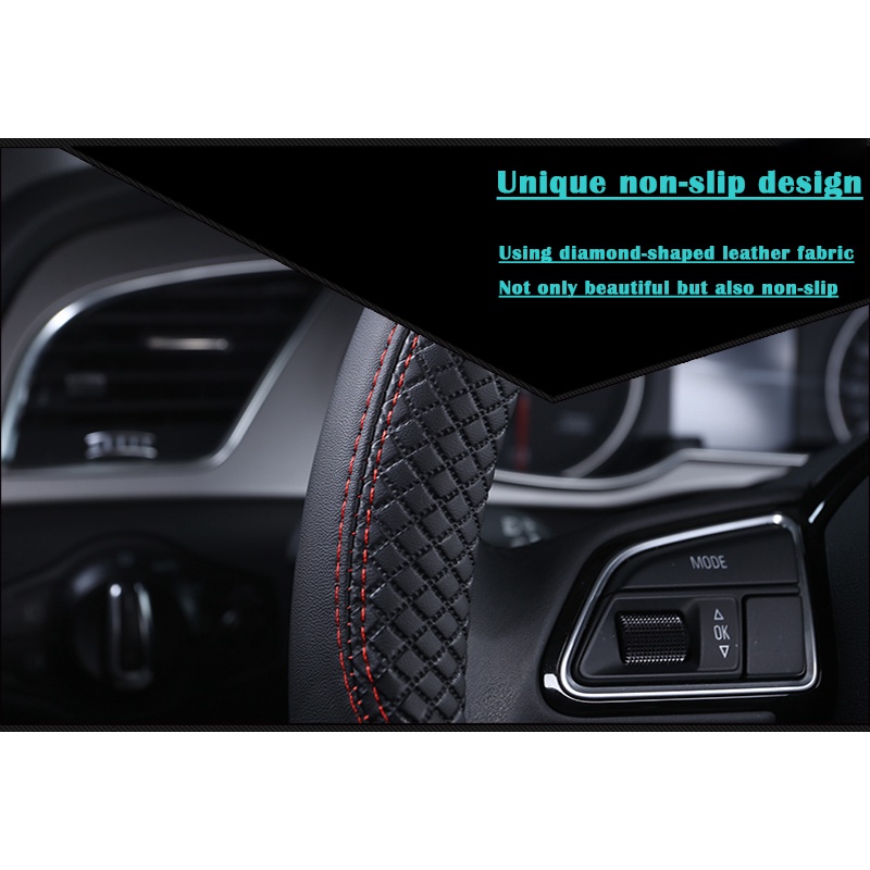 ปลอกหนังหุ้มพวงมาลัยรถยนต์ แบบบางพิเศษ ระบายอากาศ สําหรับ Ford Ranger Fiesta Focus Everest Mustang Kuga EcoSport Escort Escape Explorer F-150 - รูปที่ 6