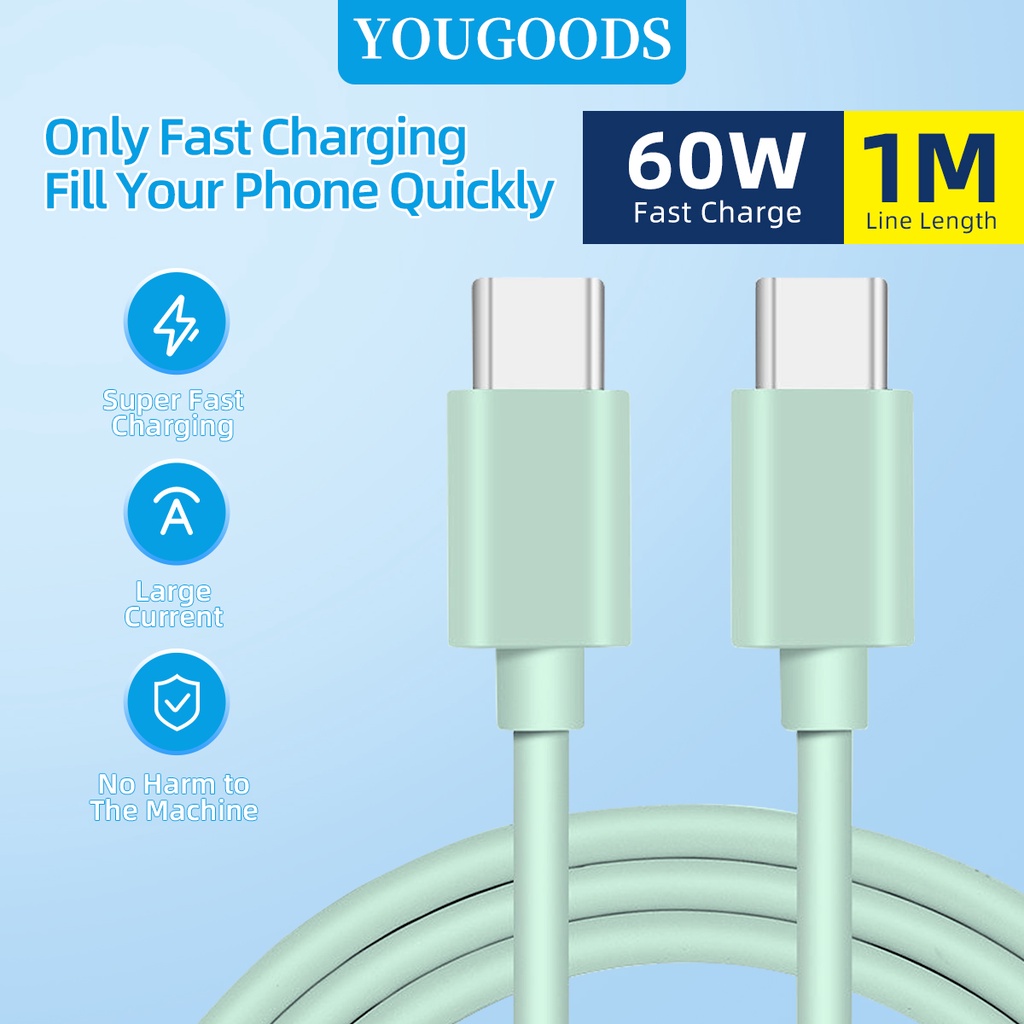 สาย USB C 1M/3.3FT 60W สายชาร์จ Android สายชาร์จเร็วสําหรับ Samsung/Huawei/iPhone 15/Kindle/Xbox/PS4