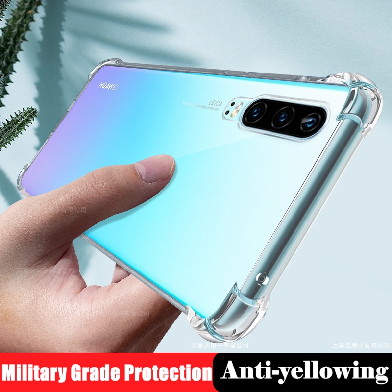 สําหรับ Huawei P30 ELE-L29 L09 L04 Slim Crystal Clear Soft Silicone Jelly Case พร้อมสี่มุมเสริมฝาครอบโปร่งใส