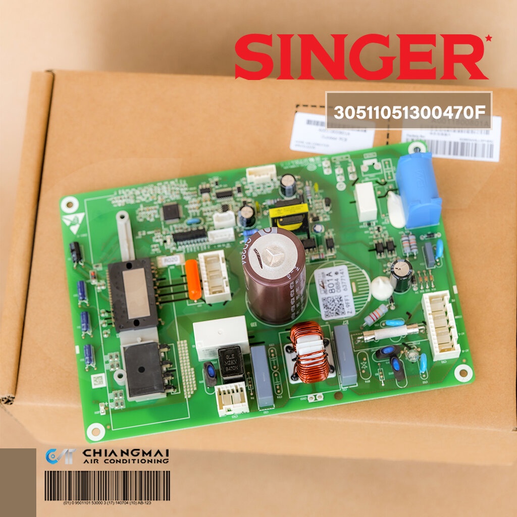 30511051300470F แผงวงจรแอร์ SINGER แผงบอร์ดแอร์ซิงเกอร์ บอร์ดคอยล์ร้อน รุ่น WT-IVS12C