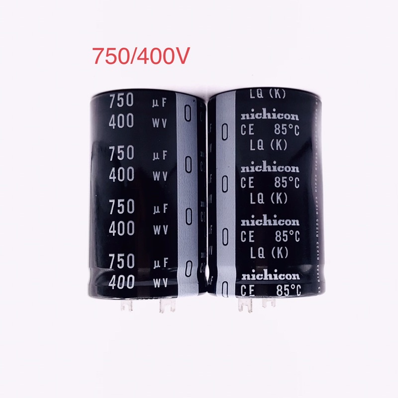 Capacitor 750UF/400V 85 องศา(Nichicon) คาปาซิเตอร์