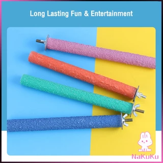 NKK ก้านไม้ของเล่นสําหรับนกแก้ว คอนลับเล็บ จัดส่งแบบสุ่มหลายสี ราคาต่อ 1 ชิ้น Wooden Bird Perch