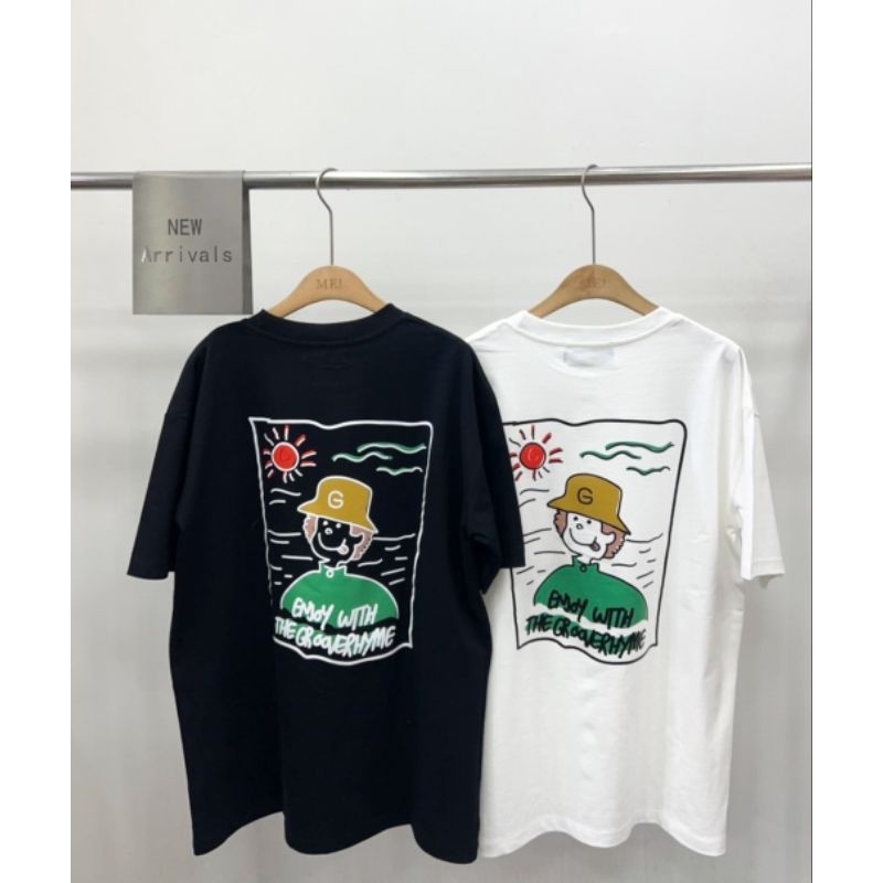 อ่อนนุ่ม 6 ♦️ลายปักหน้า🤹เสื้อยืด CMA🤹 ทรง Oversize อก 44-46" ผ้าคอตตอน 💯