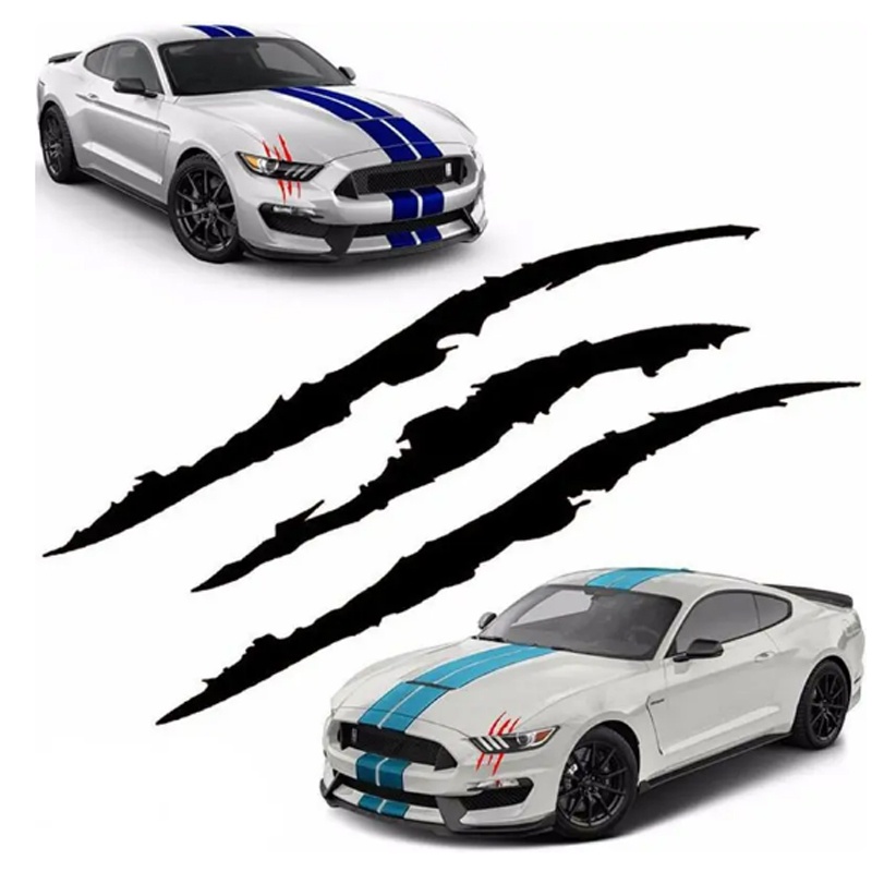 รถ Monster Claw Scratch Decal สติกเกอร์สะท้อนแสงสําหรับรถยนต์ Auto ไฟหน้าตกแต่งไวนิล Decal