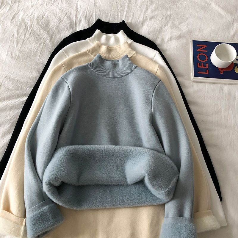 เสื้อกันหนาว คอเต่า ผ้าขนแกะถัก คอเต่า วันพีช แฟชั่นฤดูหนาว สําหรับผู้หญิง