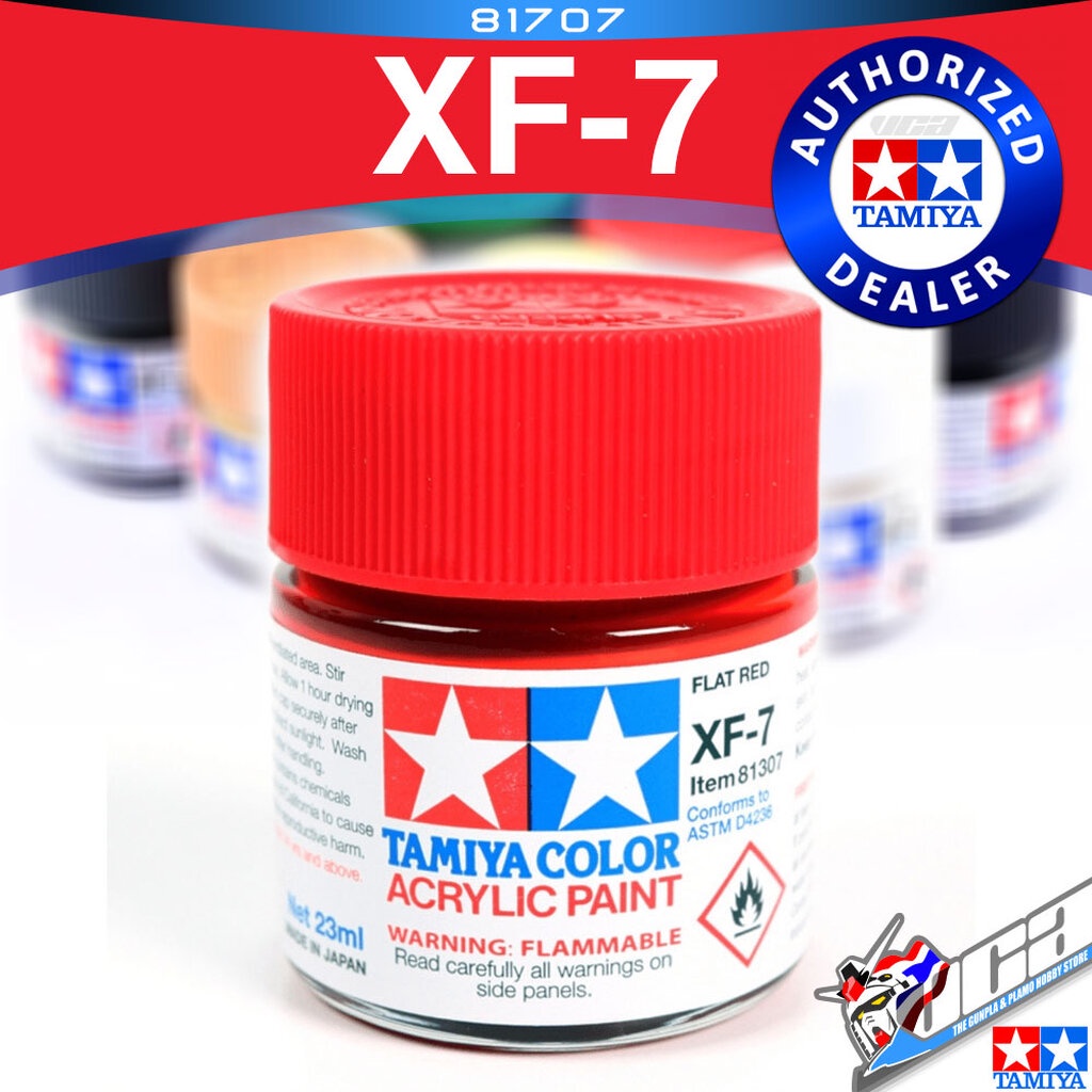 TAMIYA 81707 XF-7 XF7 FLAT RED MATT MATTE สีแดงด้าน ACRYLIC PAINT MINI COLOR 10ML สีอะครีลิกสำหรับพล