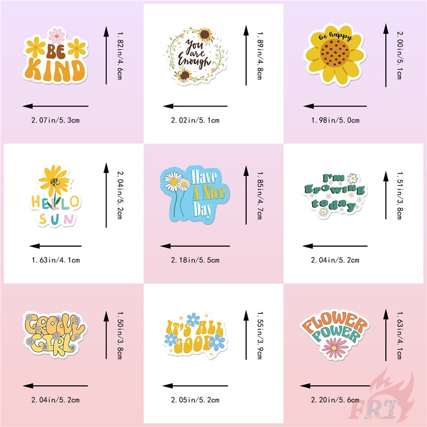 ❉ สติกเกอร์ ลายดอกไม้ Slang Art Series 01 ❉ สติกเกอร์แฟชั่น กันน้ํา DIY 50 ชิ้น/เซต