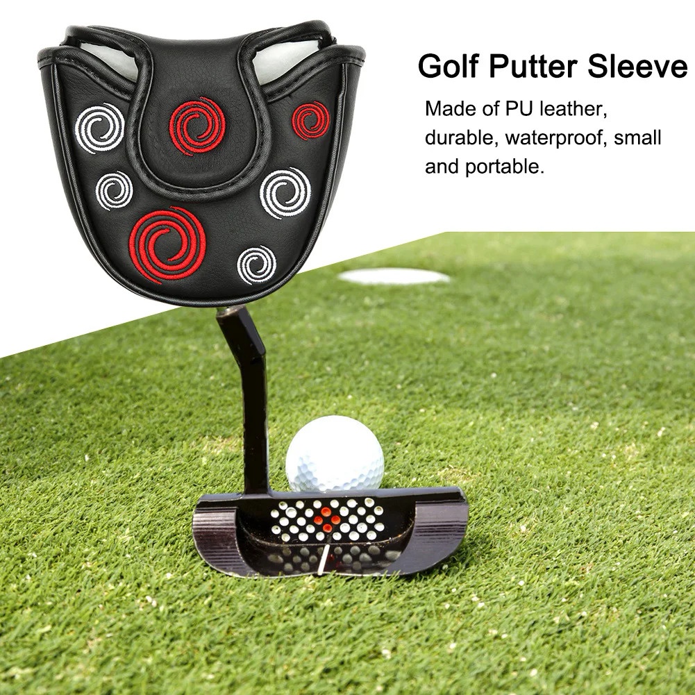 Magnetic Golf Putter Mallet Covers Club Protector PU Leather Mallet Putter Headcover Portable Golf P
