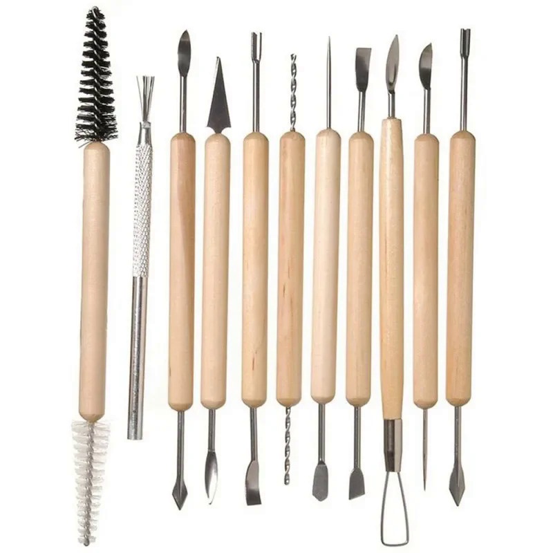 11pcs DIY Pottery Tools Polymer Clay Cutter Tools Clay Sculpting Tools Craft Sculpt Carving Ceramic 
