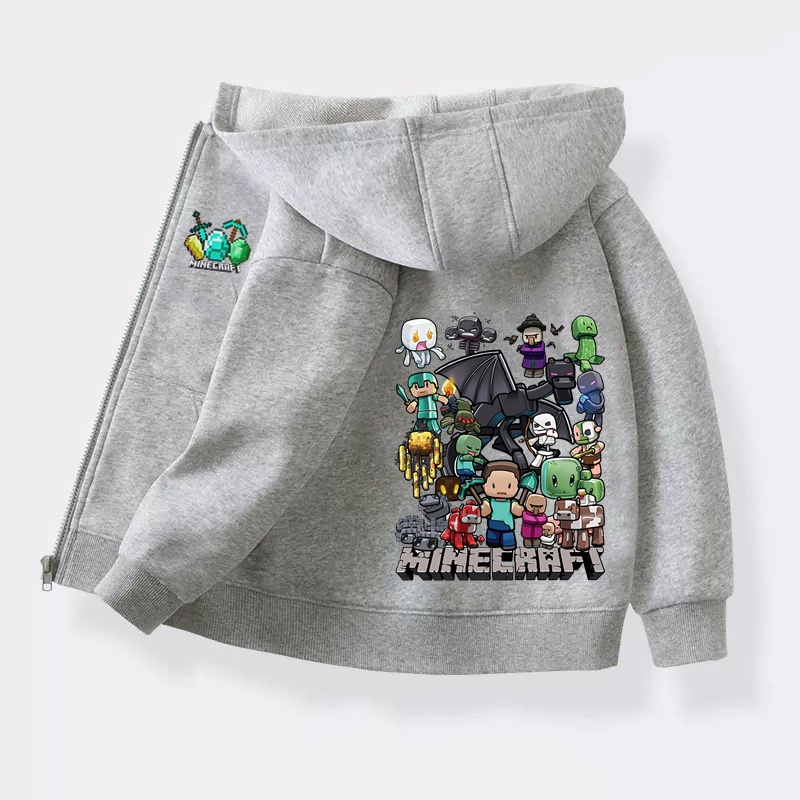 เสื้อแจ็กเก็ตกันหนาว ผ้าฝ้าย พิมพ์ลาย Minecraft Boss แฟชั่นฤดูใบไม้ผลิ และฤดูใบไม้ร่วง สําหรับเด็กผู้ชาย