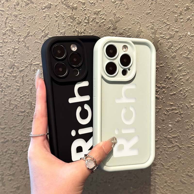 เคสโทรศัพท์มือถือ TPU นิ่ม กันฝุ่น กันสิ่งสกปรก ลายภาษาอังกฤษร่ํารวย สําหรับ iPhone 15 Pro Max 14 Plus 13 12 Mini 11 Pro SE 2020 XS Max X XR 8 7 6S