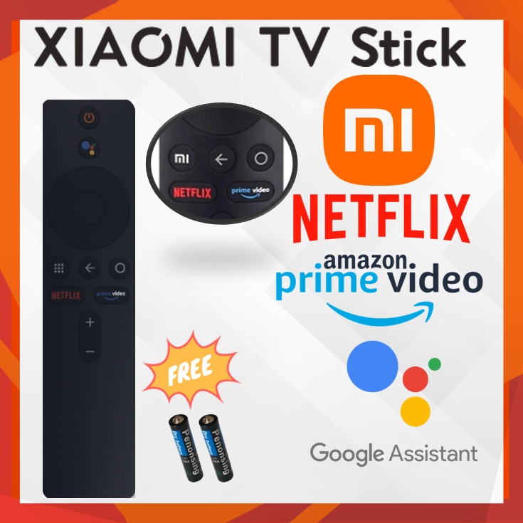 Xiaomi TV Stick สําหรับ Box S Mi TV 4X รีโมทบลูทูธ TV Google Assistant Netflix Prime Xiaomi TV Box X Mi TV ปุ่มสีดํา