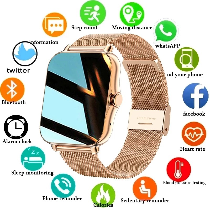 2023 ใหม่ นาฬิกาข้อมือสมาร์ทวอทช์ เชื่อมต่อบลูทูธ หน้าจอสัมผัส 1.69 เหมาะกับการเล่นฟิตเนส สําหรับผู้หญิง และผู้ชาย