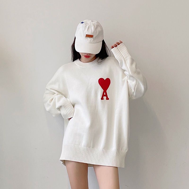 เสื้อกันหนาวแขนยาว คอกลม ผ้าถัก พิมพ์ลายตัวอักษร Love แฟชั่นฤดูใบไม้ร่วง และฤดูหนาว สําหรับผู้ชาย และผู้หญิง 2023