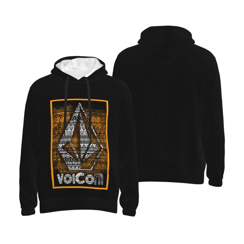 เสื้อกันหนาวแขนยาว มีฮู้ด ผ้าฝ้ายแท้ พิมพ์ลายการ์ตูน Volcom แฟชั่นสําหรับผู้ชาย