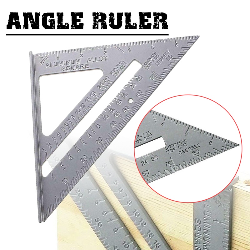 New 7" Aluminium Square Tri-square Mitre Saw Guide Measure Roofing Speed Ruler