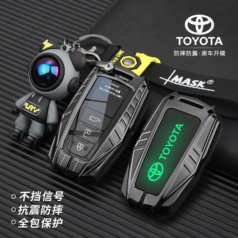 เคสกุญแจรีโมทรถยนต์ ซิลิโคน ผสมสังกะสี TPU เรืองแสง สําหรับ Toyota RAV4 CHR Camry Corolla Altis Corolla Cross Highlander Harrier Venza