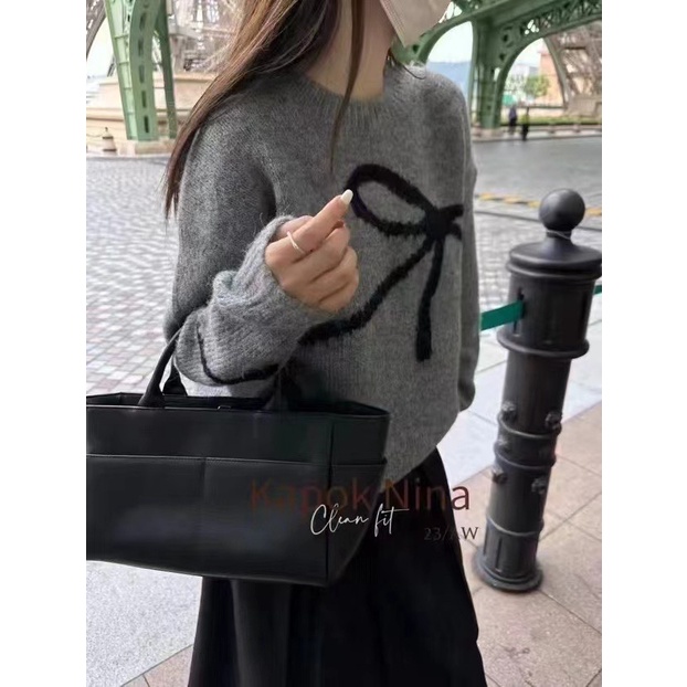 Xiao เสื้อกันหนาวแขนยาว ทรงหลวม เป็นมิตรกับผิวหนัง สไตล์เกาหลี ยุโรป สําหรับผู้หญิง Jiazhi QHYN