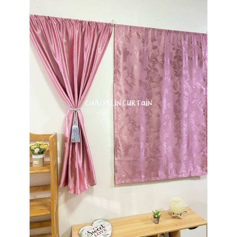 แนะนำ ผ้าม่าน ผ้าม่านสอดลวด (ความสูง 150 ซม.) สำหรับหน้าต่าง เย็บแบบสอดลวด สีพื้นปั๊มลายในตัว (ราคา/ผืน) ราคาพิเศษ มีเก็บเงินปลายทาง