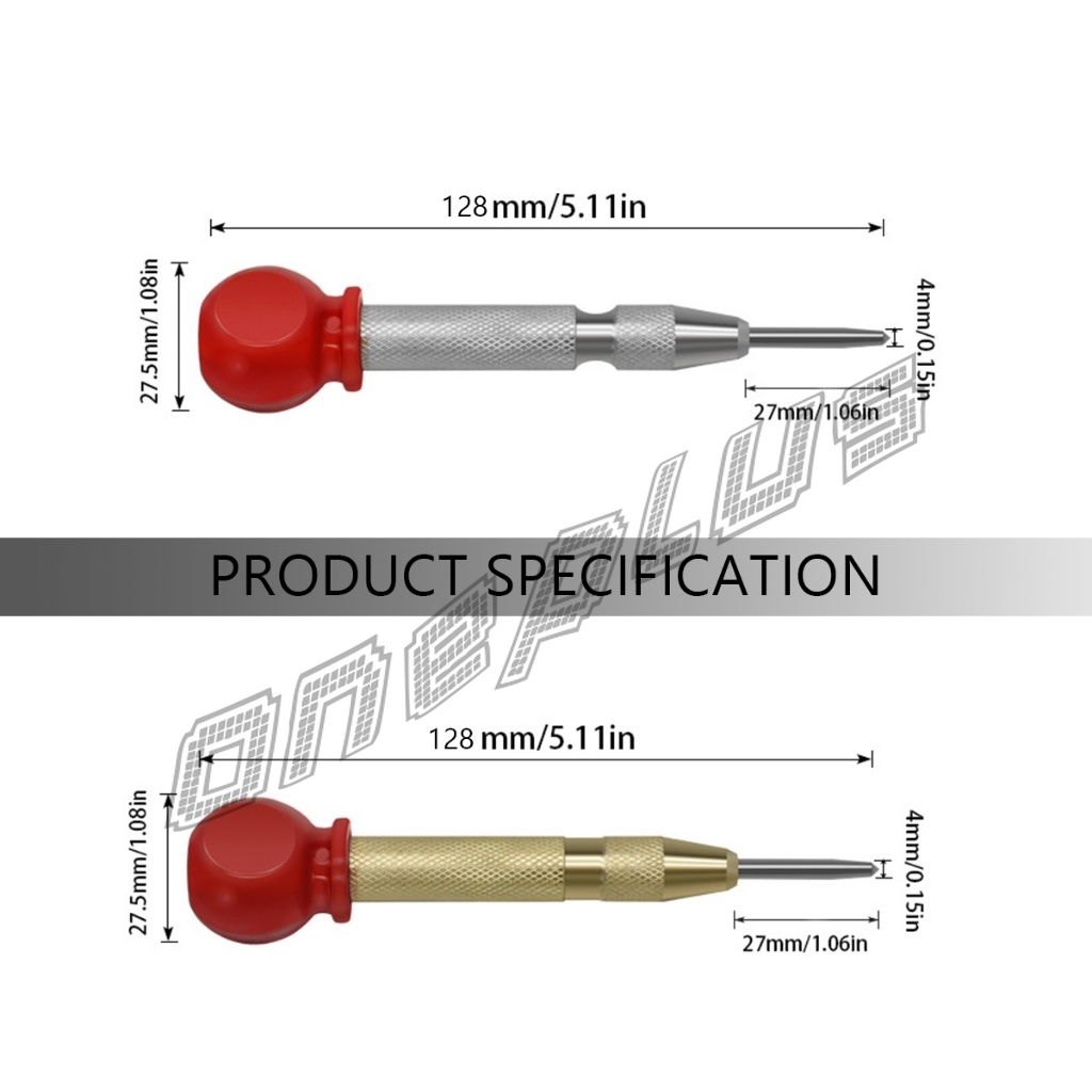 OnePlus ปากกาตอกนำศูนย์ กดลงชิ้นงาน แบบมีด้ามกด สำหรับงาน เหล็ก งานไม้ อลูมิเนียม สแตนเ Automatic Center Punch - รูปที่ 6