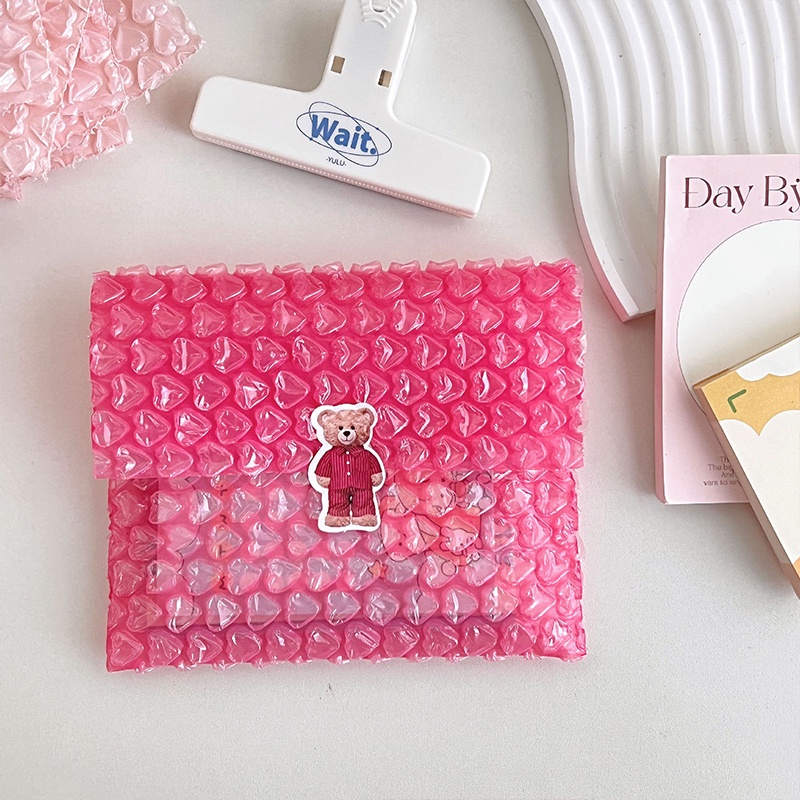 กระเป๋าซองจดหมาย กันกระแทก กันน้ํา สีชมพู สีแดง แบบสร้างสรรค์ จํานวน 10 ชิ้น