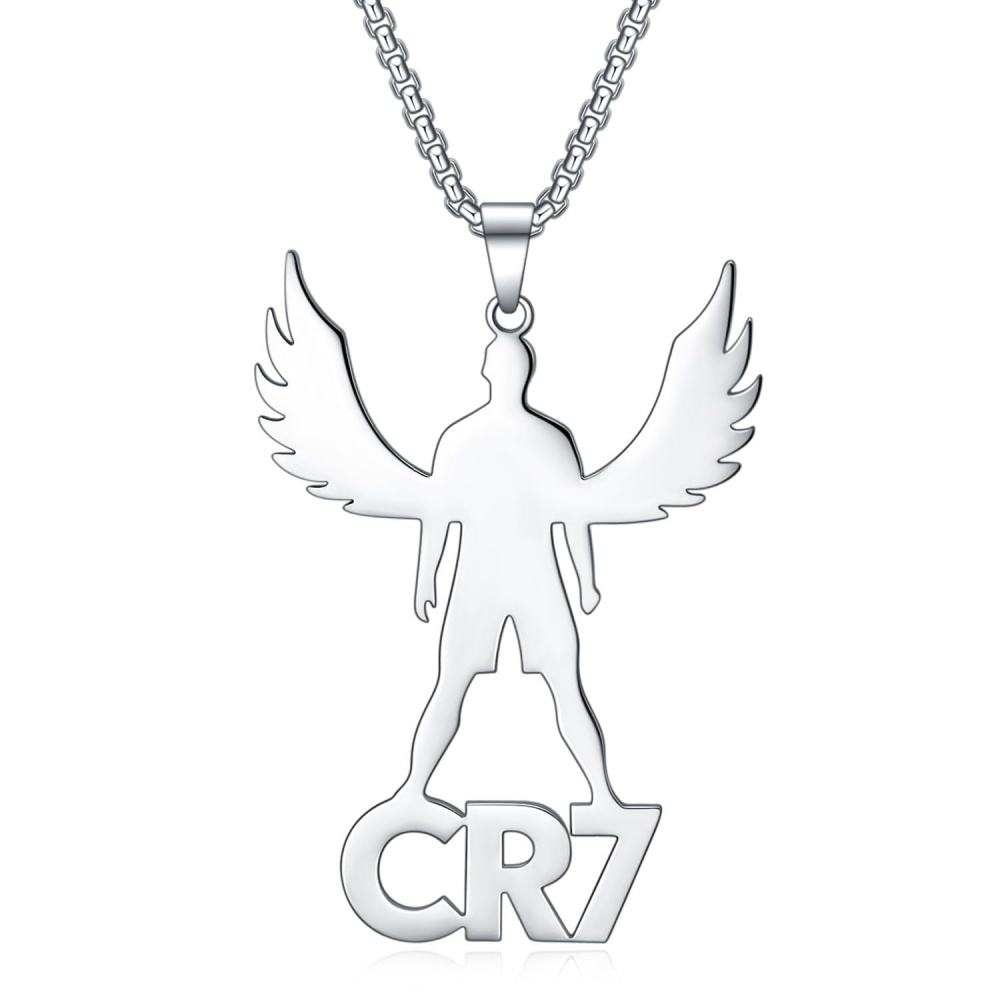 สร้อยคอสเตนเลส จี้รูปฟุตบอล Ronaldo CR7 แบบกลวง