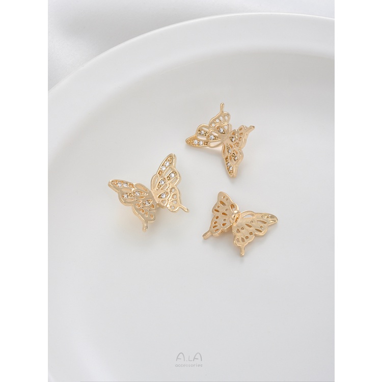 Spacer ลูกปัดผีเสื้อทําด้วยมือ diy 14K Gold-clad สีระบุฝังเพทาย ราคา ถูกที่สุด ดีลบีเคเค แกลเลอรีภาพที่ 4