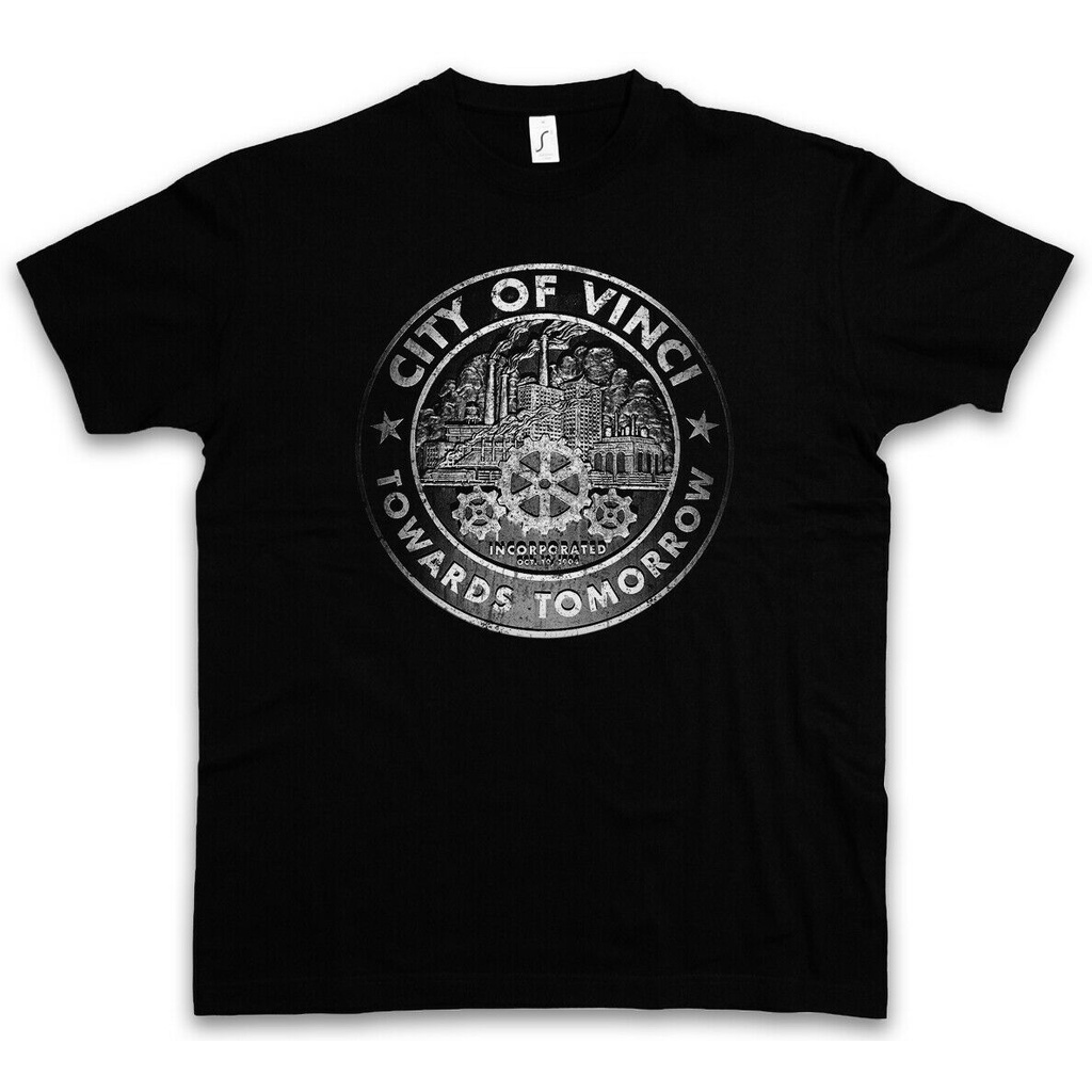 มีหลายสี เสื้อยืดผ้าฝ้ายพิมพ์ลายขายดีเสื้อยืด พิมพ์ลายสัญลักษณ์ Vinci City true to tomorrow Detectiv