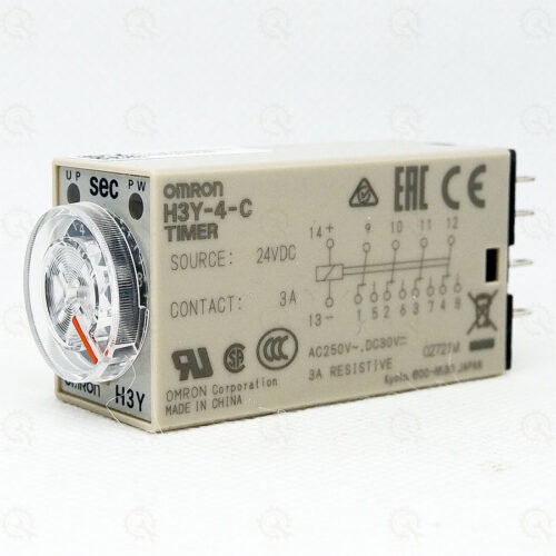 TIMER OMRON H3Y-4-C,10s ,24V Timer Functions: Reset No. of Timing Ranges: 1Ranges Time Min: 0.5s Tim