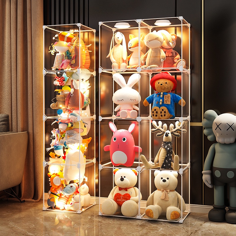 MULI ตู้ใส่ตุ๊กตาDIY ถังโชว์ตุ๊กตาแบบใหม่ PVC ดีไซน์ ขนาดใหญ่ ของจัดห้อง