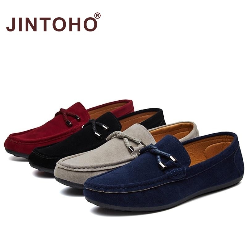 Jintoho รองเท้าโลฟเฟอร์ลําลอง หนังนิ่ม กันลื่น เหมาะกับการขับขี่กลางแจ้ง แฟชั่นสําหรับผู้ชาย