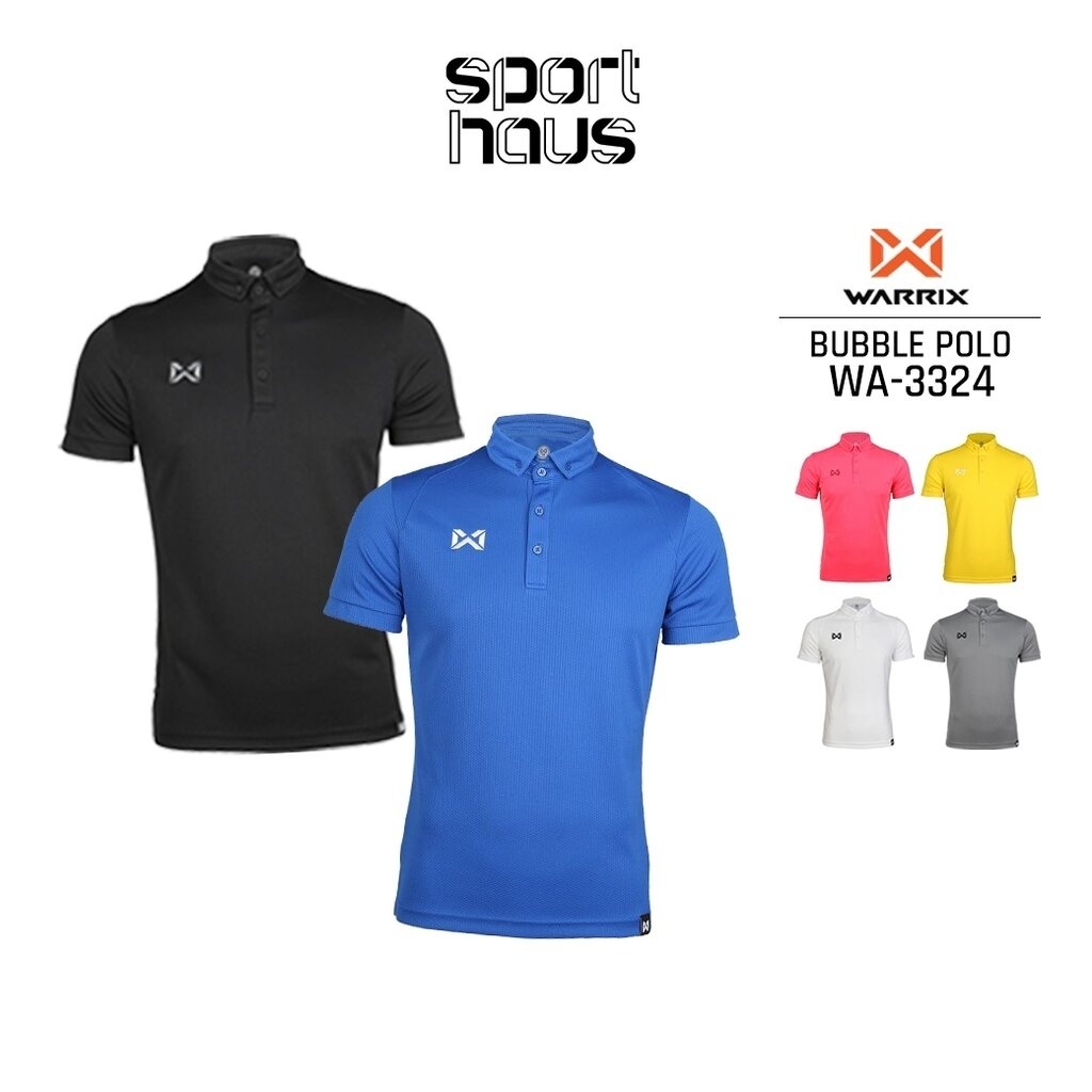 Warrix เสื้อโปโลวาริกซ์ แขนสั้น ผ้าไมโครโพลีเอสเตอร์ รหัส WA-3324 ขาว/เหลือง/ชมพู/น้ำเงิน วอริกซ์