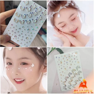 B.F แต่งหน้า สติ๊กเกอร์ สติ๊กเกอร์แต่งหน้า ประดับเพชร DIY Butterfly Sticker