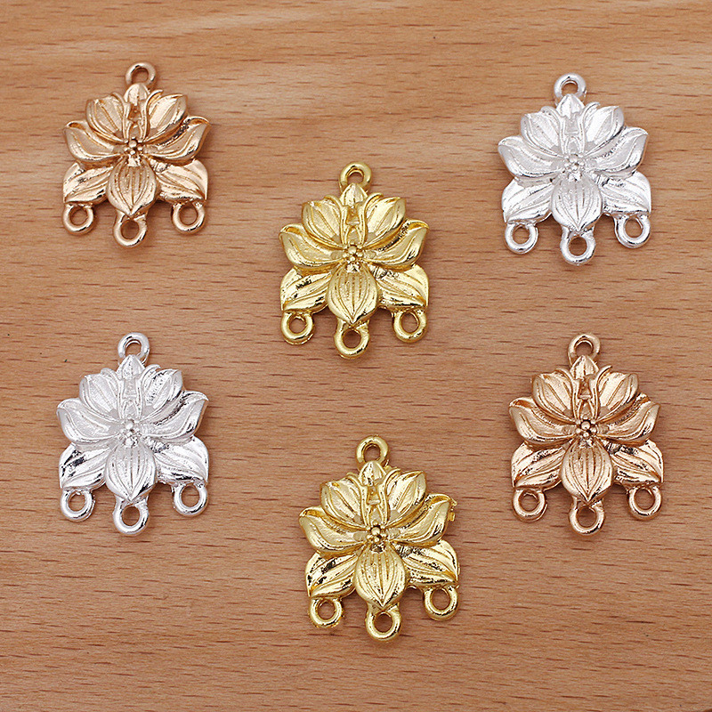 โลหะผสม Lotus จี ้ จี ้ อุปกรณ ์ เสริมผมเจ ้ าสาว Headdress DIY เครื ่ องประดับอุปกรณ ์ เสริม 18 * 26 มม
