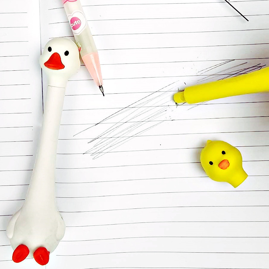 3D Puzzle Erasers ยางลบ ลายเป็ดคอยาว น่ารัก ถอดชิ้นส่วนออกมาประกอบได้ กว้าง3ซม.*สูง11.5ซม. อุปกรณ์กา