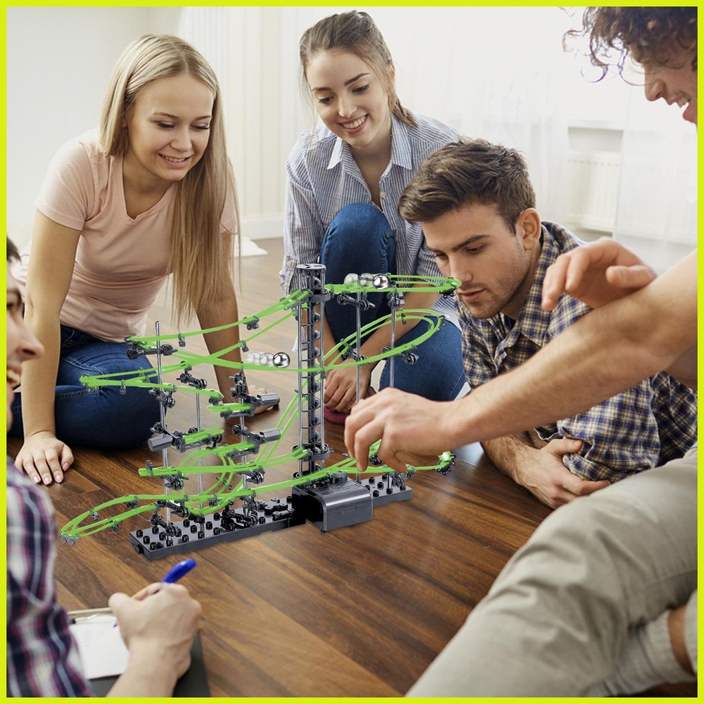 Marble Coaster Run พร้อมมอเตอร์ชุด Marble Maze เกมแบตเตอรี่-Powered การศึกษา Marble Roller Coaster ช
