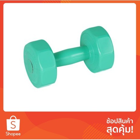 ดัมเบล GSPORTS DB3 3 กก. สีเขียว  ผลิตจากพลาสติกไวนิลคุณภาพ บรรจุภายในด้วยปูนหล่อผสมขี้เหล็กขนาด 3 ก
