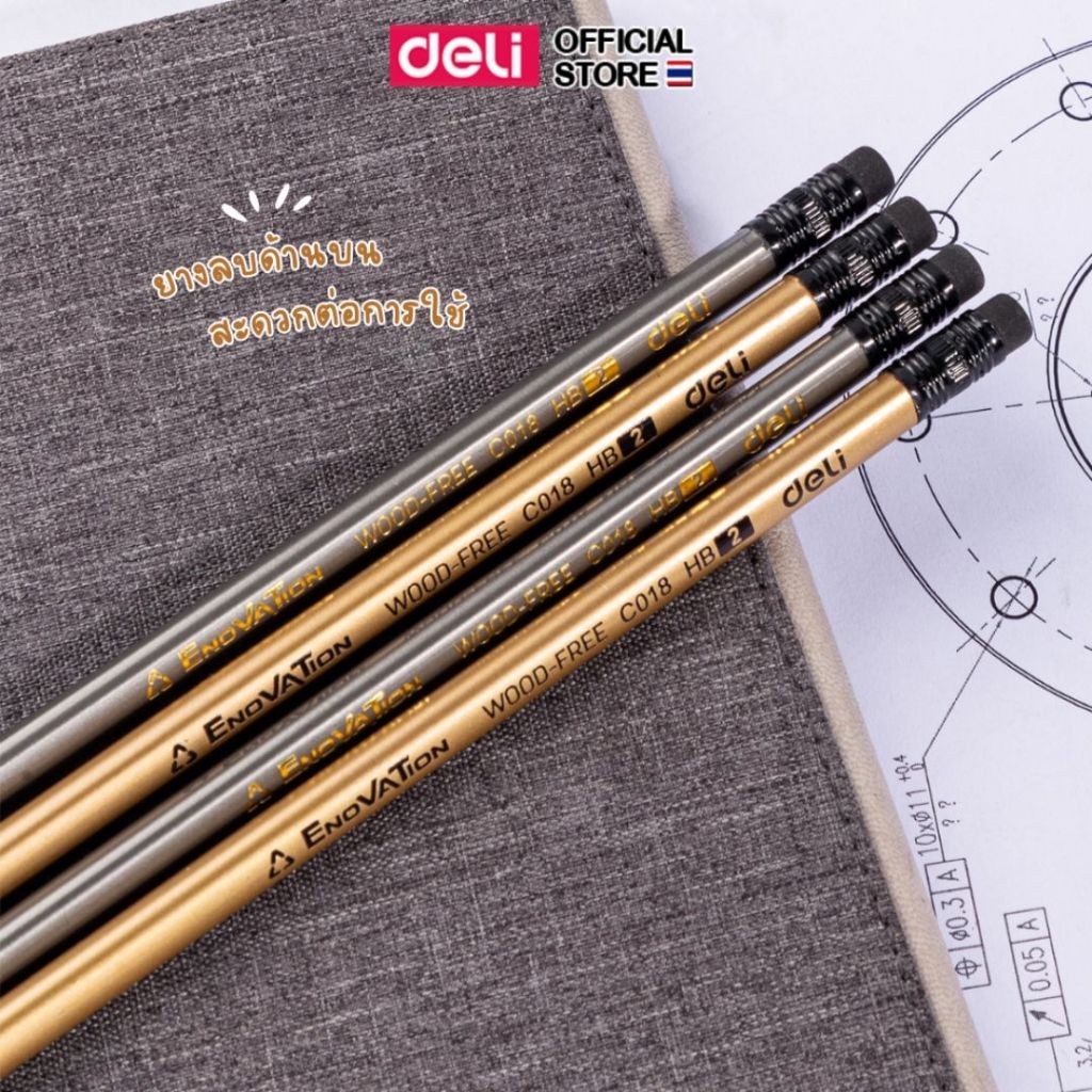 ดินสอไม้ Deli ดินสอ HB ทรงสามเหลี่ยม ขนาด 2.2 mm ไส้ดินสอแข็งแรง (แพ็ค 12 แท่ง) เครื่องเขียน อุปกรณ์การเรียน ราคา ถูกที่สุด ดีลบีเคเค แกลเลอรีภาพที่ 5